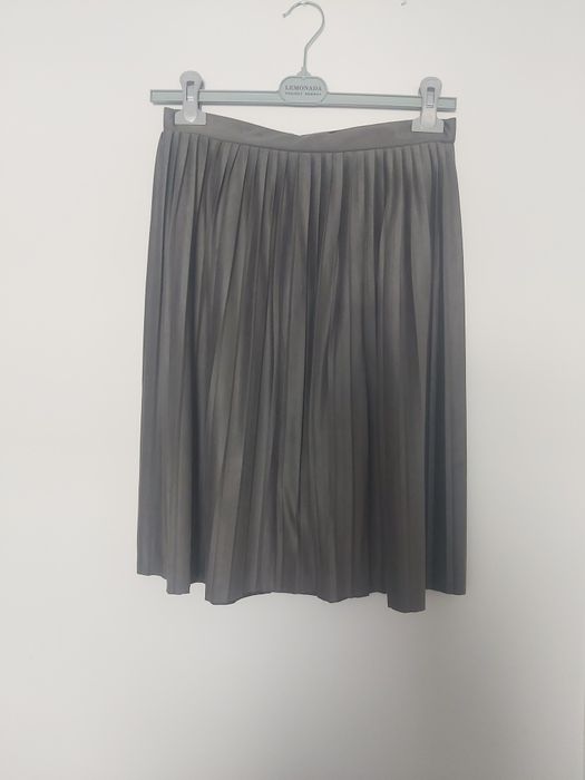 Spodnica tom rose m szara ale zamsz plisowana jesień zima