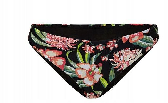 B.P.C figi bikini czarne w kwiaty z podszewką ^38