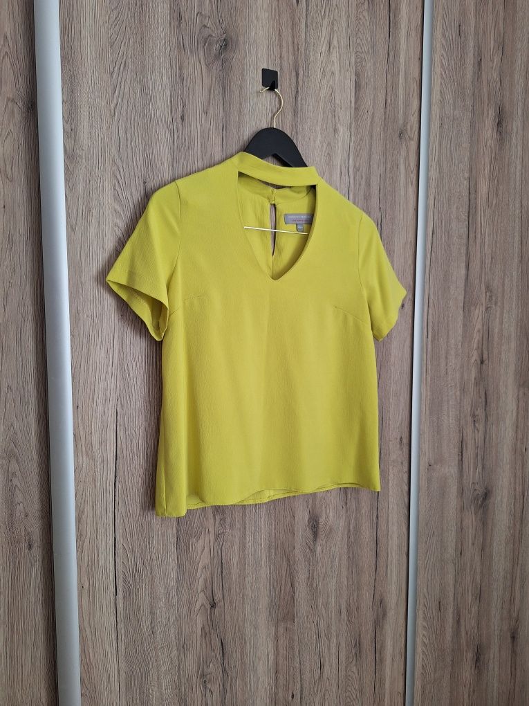 Żółta bluzka z krótkim rękawem damska Dorothy Perkins rozmiar 42