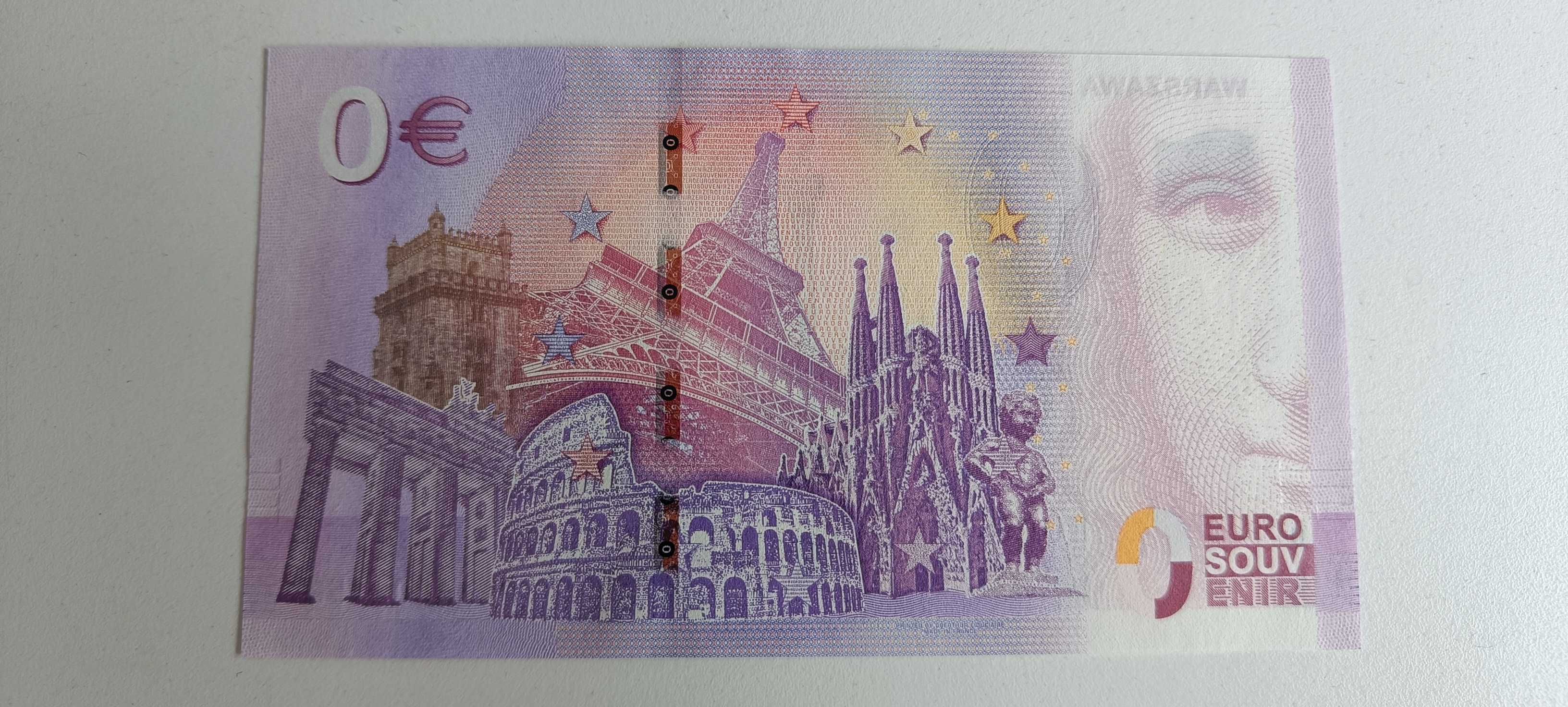 Unikat Banknot Kolekcjonerski 0 EURO 2019 Warszawa