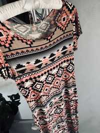 Sukienka midi Aztec wzór