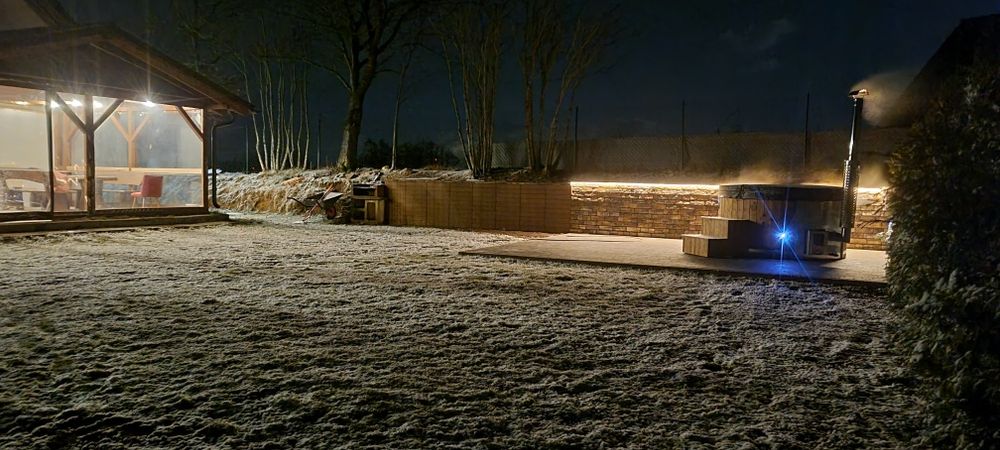 Domek na Kaszubach z kominkiem i balia staw rybki