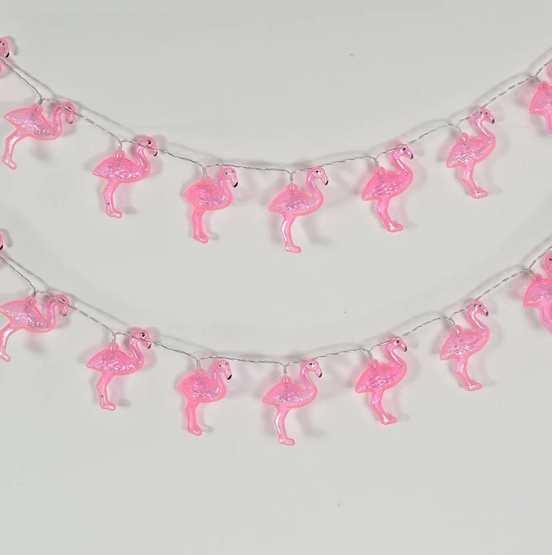 Гирлянда Фламинго 12 LED лампочек