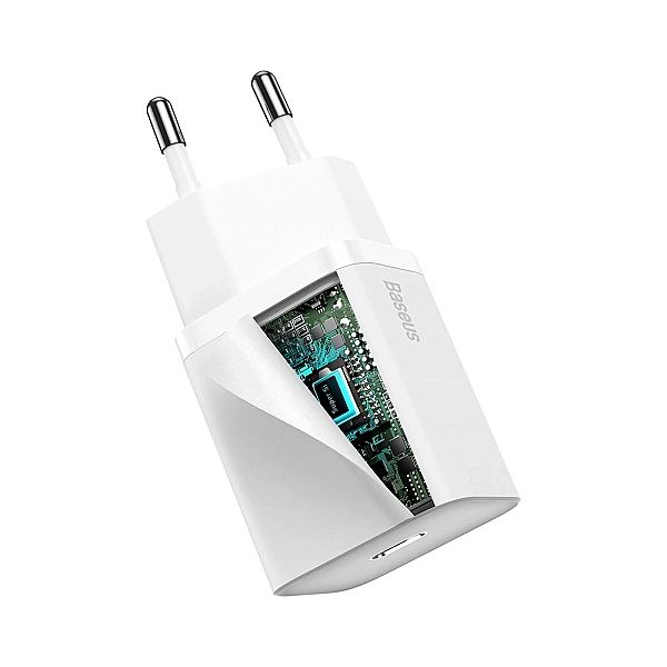 Baseus Super Si 1C szybka ładowarka USB Typ C 20 W Power Delivery biał