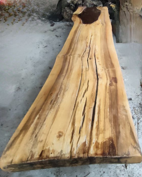 Blat stołu orzech żywica pół mat l