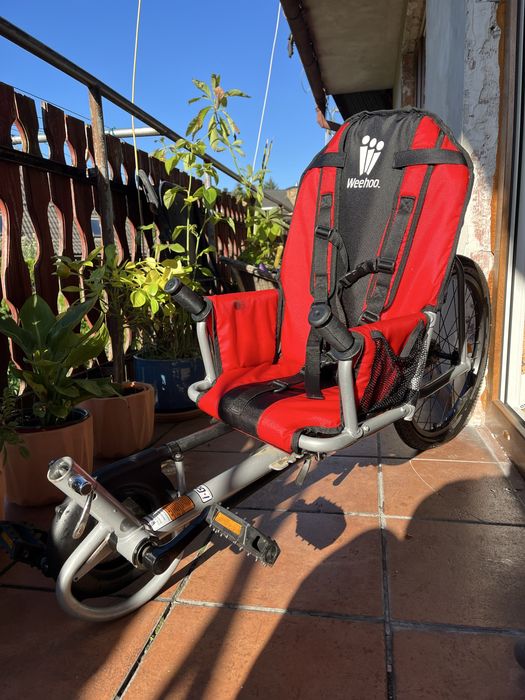Bezpieczna przyczepka rowerowa Weehoo TURBO (czerwona)