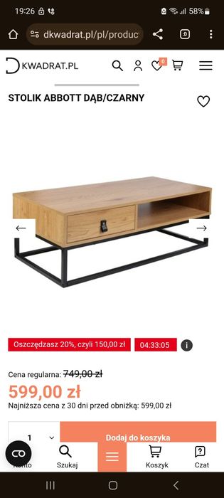 Zestaw mebli w kolorze dębu 6 sztuk nowe