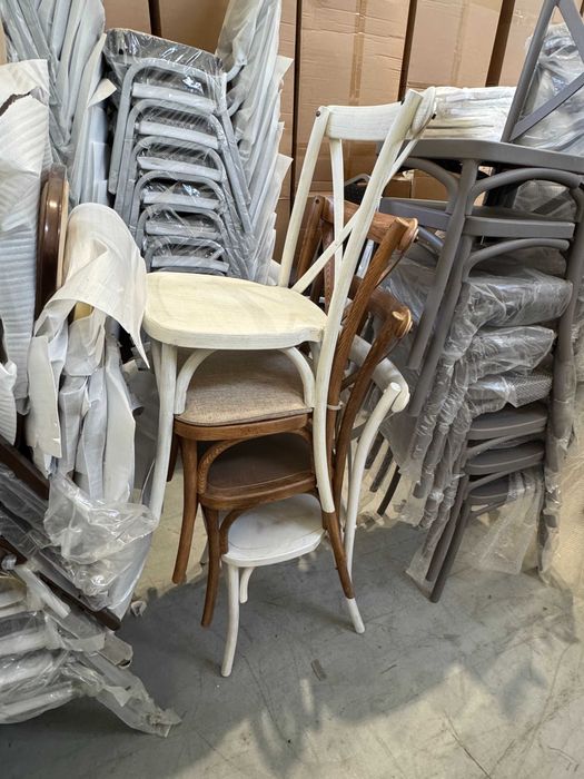 Krzesło rustykalne kawiarniane drewniane BOHO - mix, II gatunek