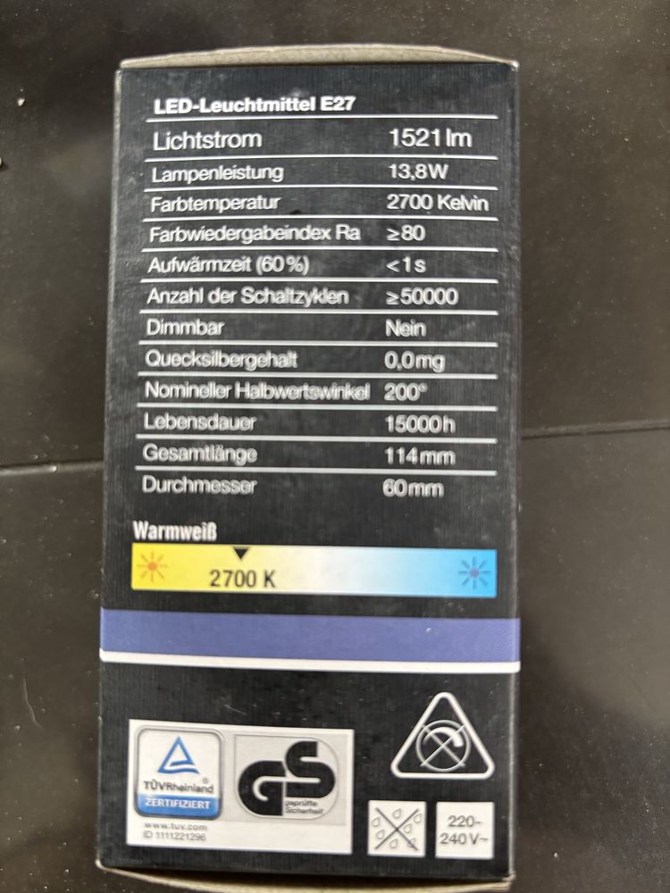 Żarówki led TecStar 13.8w 1521lumen E27.