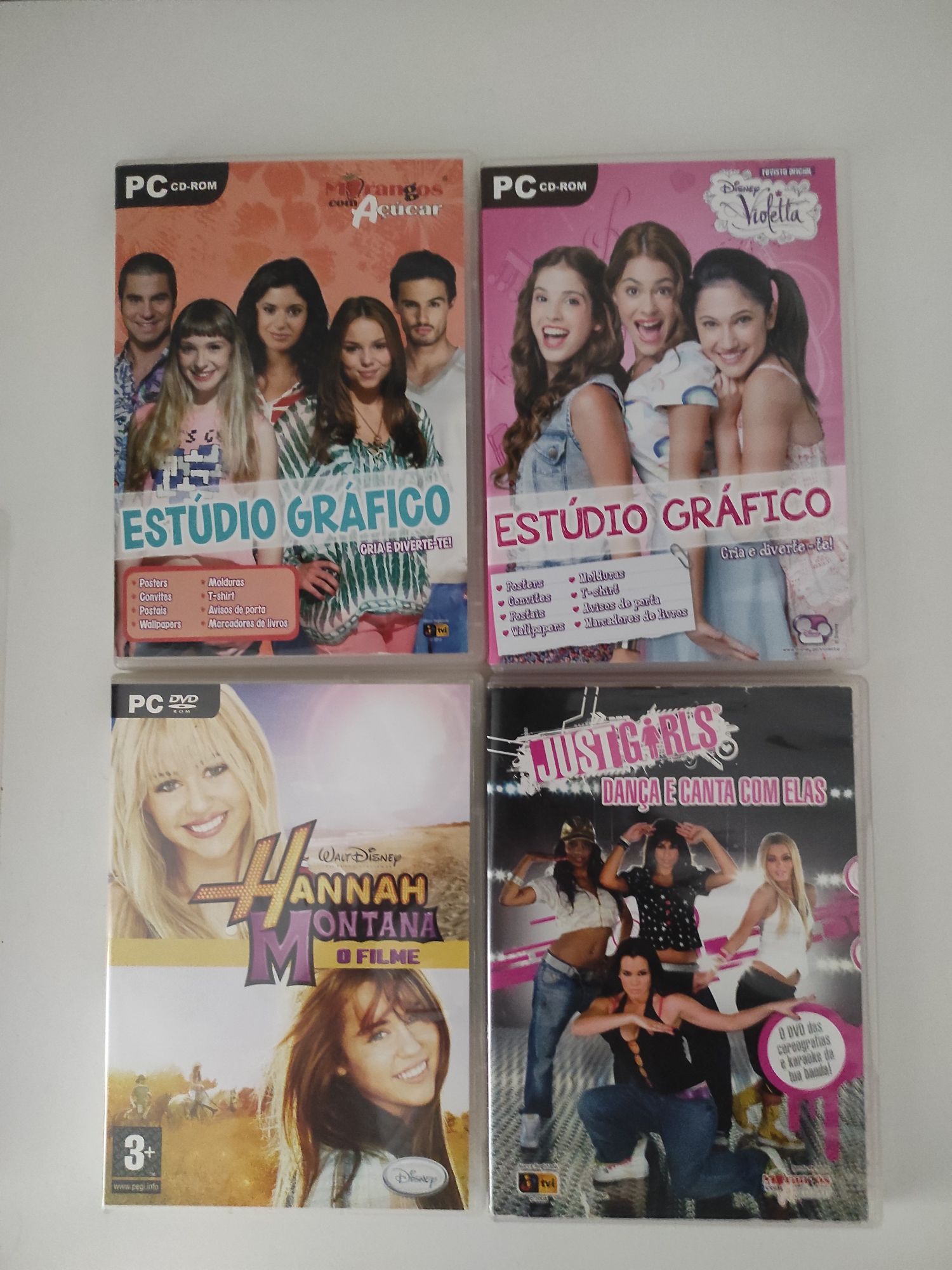 Dois estudios gráficos e dois DVD's - 1,50€ unidade