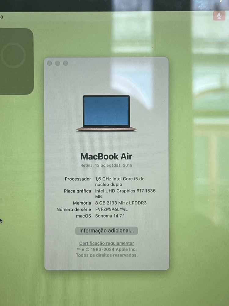 Macbook Air 13” 2019