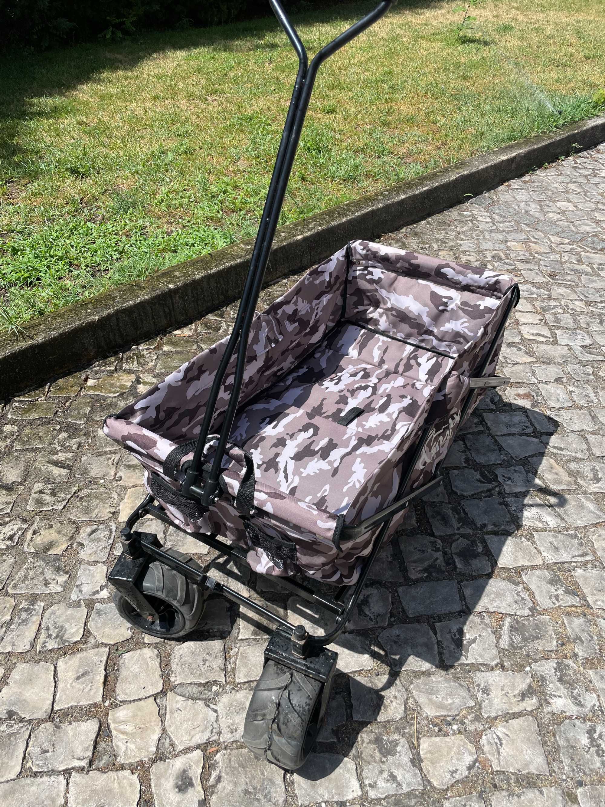 Carrinho/Trolley/Buggy de puxar - rodas grandes, dobrável, camuflado.