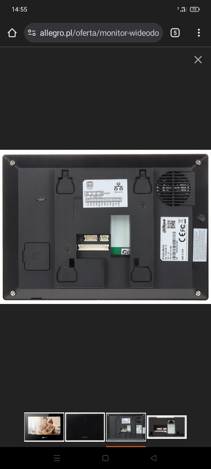 Panel Wewnętrzny DAHUA VTH5321GB-W Wi-Fi IP
