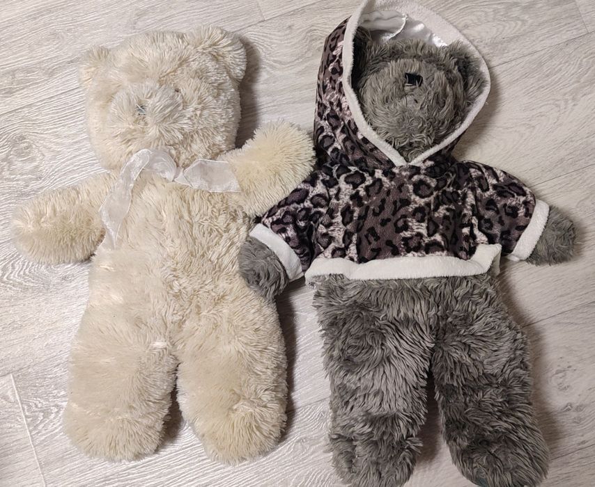 Ведмідь плюшевий, білий сірий