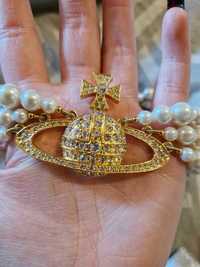 Naszyjnik z perłą kameą w kolorze złotym Vivienne Westwood