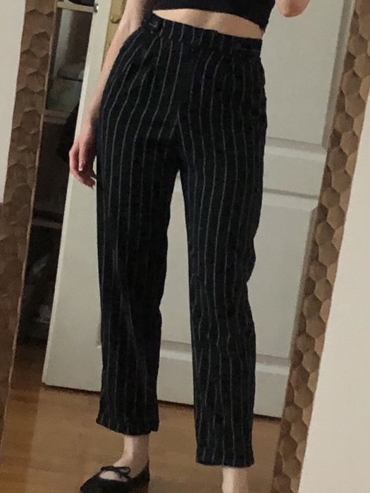Spodnie w paski eleganckie dla niskich 34 pull & bear garniturowe