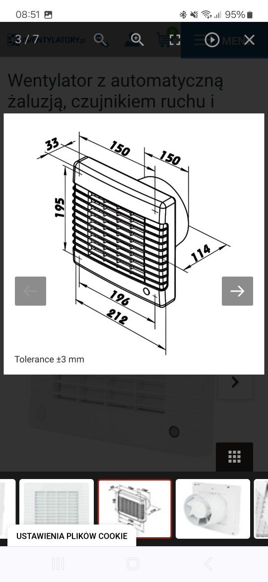 Wentylator DALAP 150 LVMZ czujnik ruchu