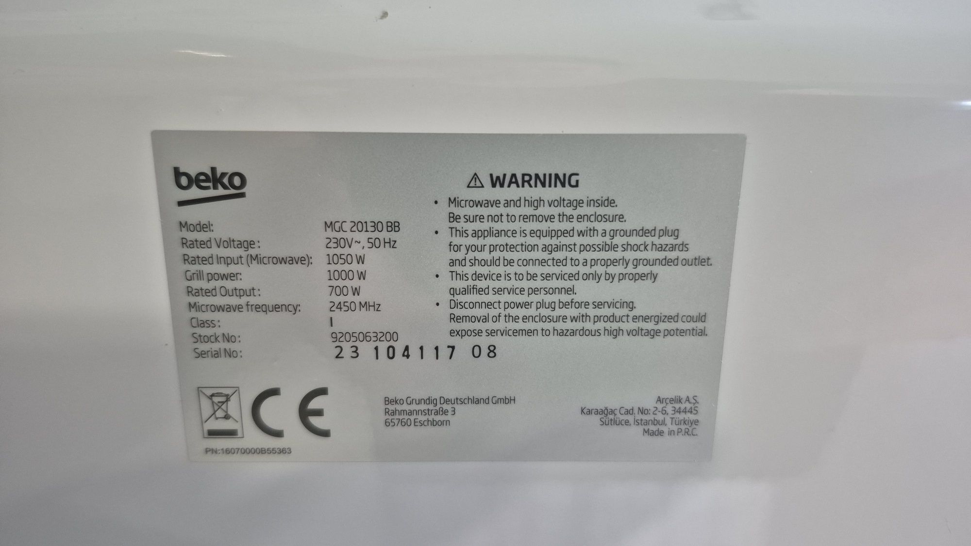 Mikrofala Beko MGC 20130BB