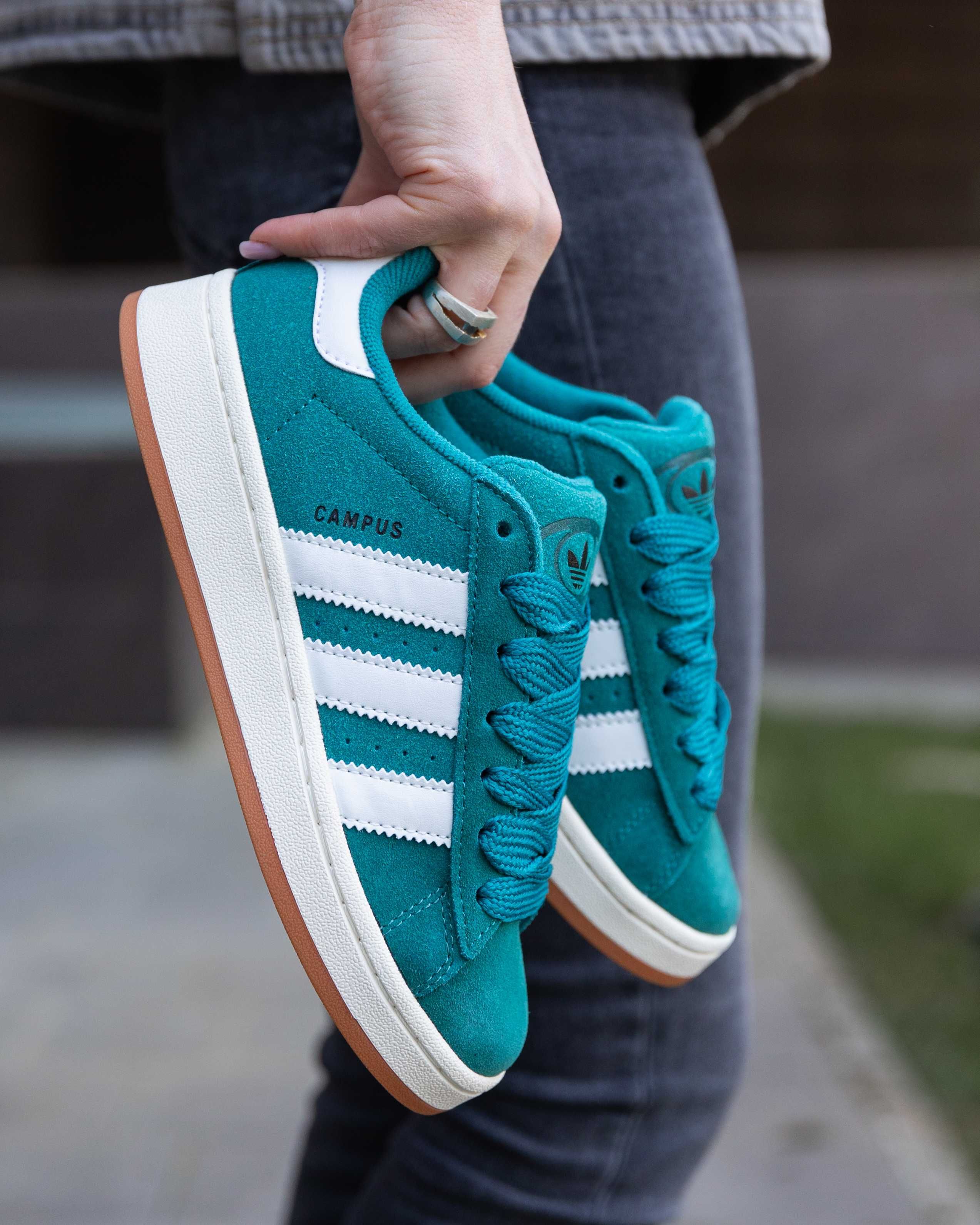 Кроссовки женские Adidas Campus Dark Green White Адидас кампус зеленые