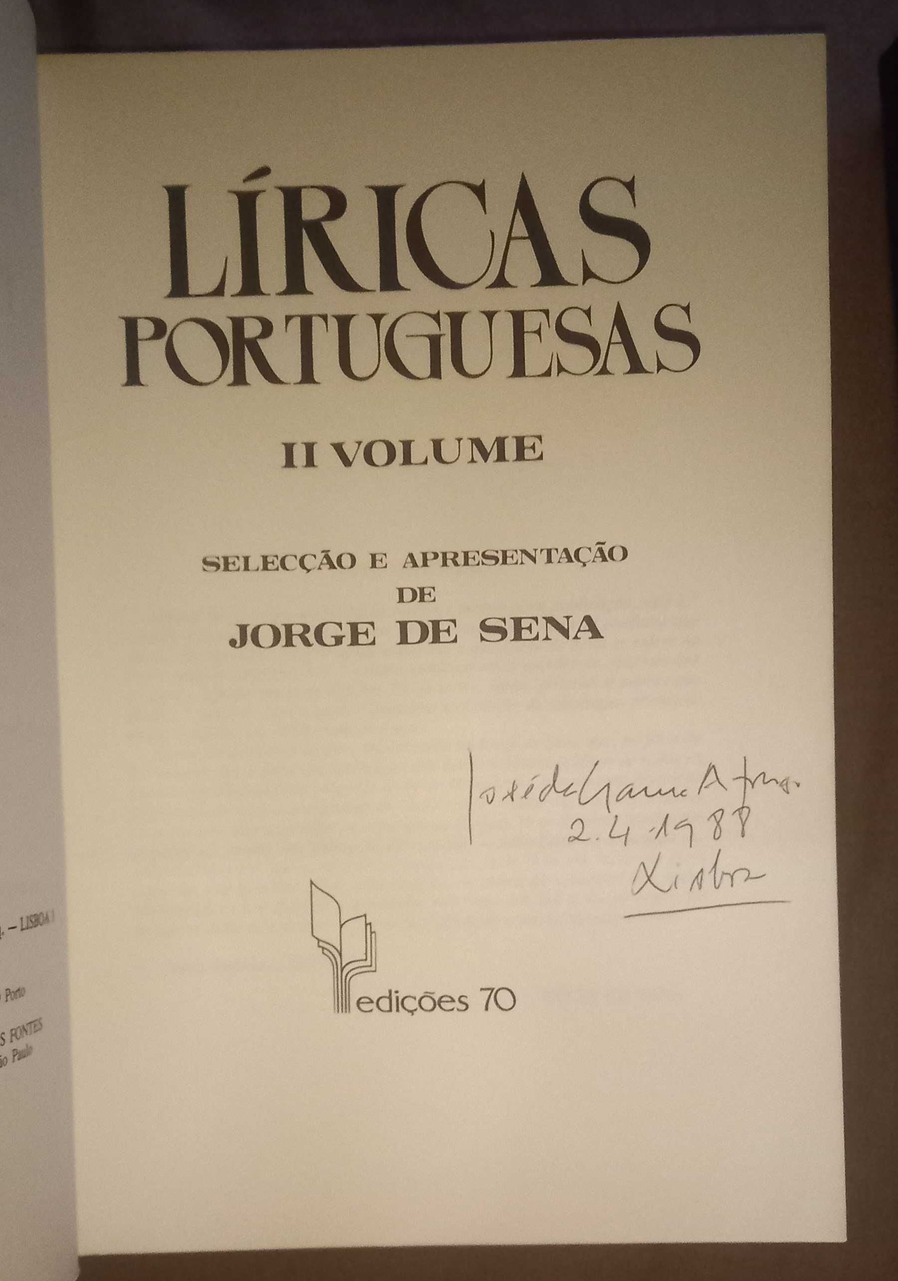 Líricas Portuguesas Seleção, Prefácio e Apresentação de Jorge de Sena