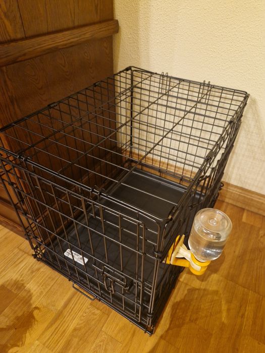 Flamingo Ebo Black - metalowa klatka dla psa, S: 43x61x50cm