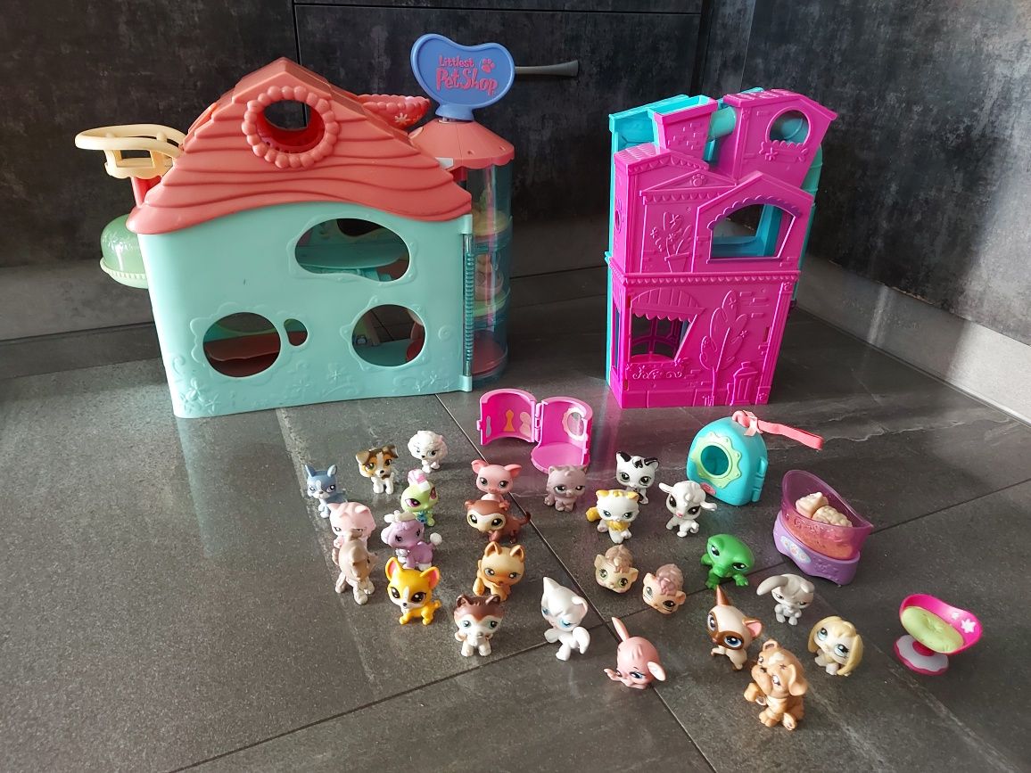 Mega zestaw Littlest Pet Shop - 2 domki + 26 zwierzakow
