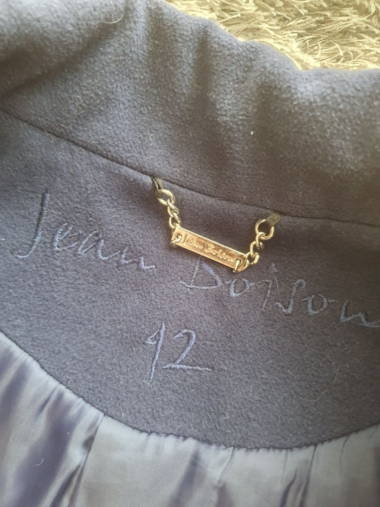Granatowy płaszcz Jean Boison z kapturem, r. 42