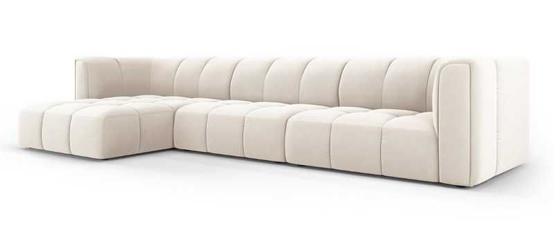 Sofa modułowa lewostronna 5 os Serena Welur beż Micadoni 316x160x70cm