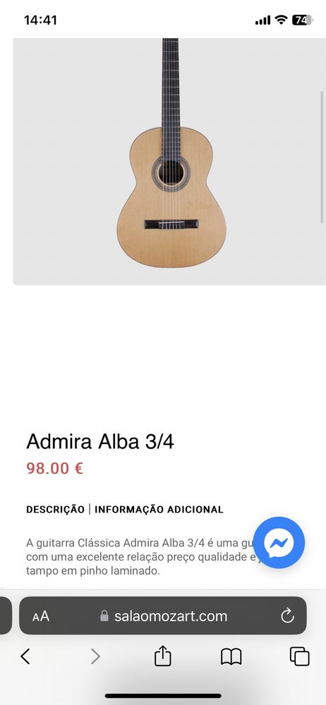 Guitarra Admira Alba Satin