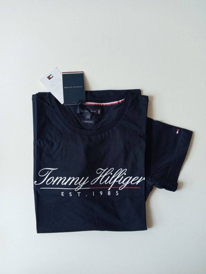 Nowa oryginalna koszulka t-shirt Tommy Hilfiger granatowa XL