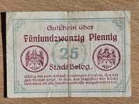 Brieg Funfundzwanzig Pfennig banknot 1920 Brzeg