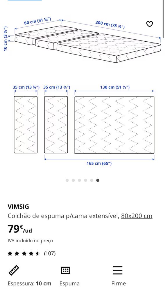 Vendo 2 colchoes ikea extensivel