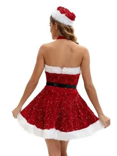 Костюм Снігуроньки карнавальний Червоний S-M