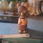 Misiu figurka zabawka PRL retro vintage drewniana