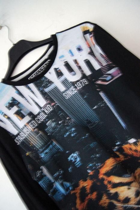 modna czarna bluza z napisami new york typu tumblr 36 S 38 M napisy