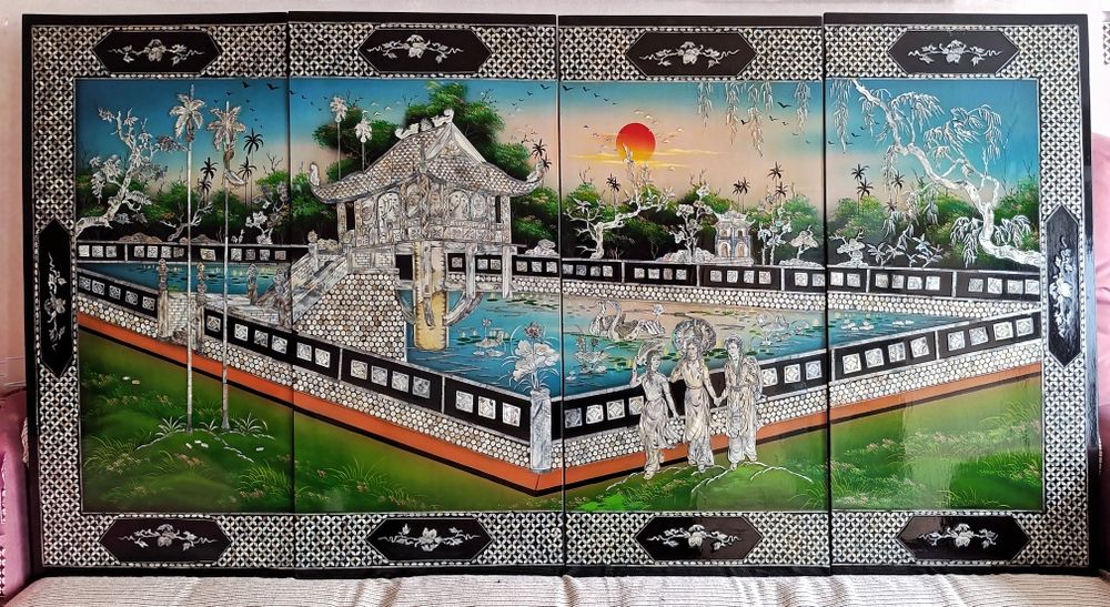 Продається антикварна картина панно у японському стилі