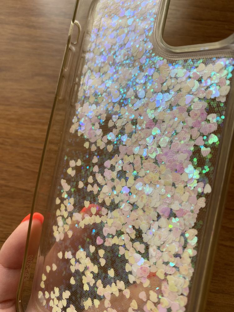 Чохол акваріум iPhone 11 Pro Max, чехол аквариум, сердечки дуохром