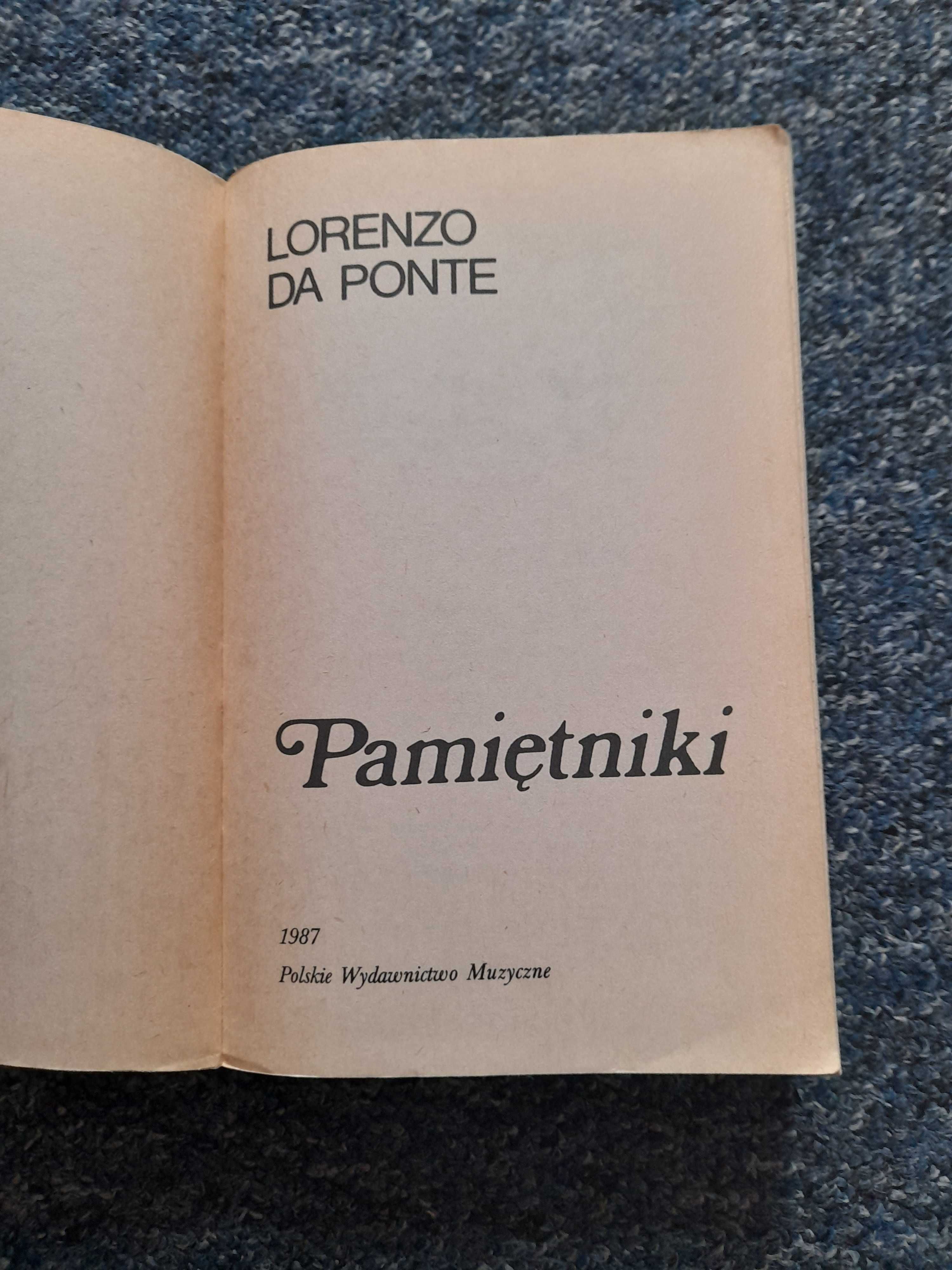 Książka Pamiętniki, Lorenzo da Ponte