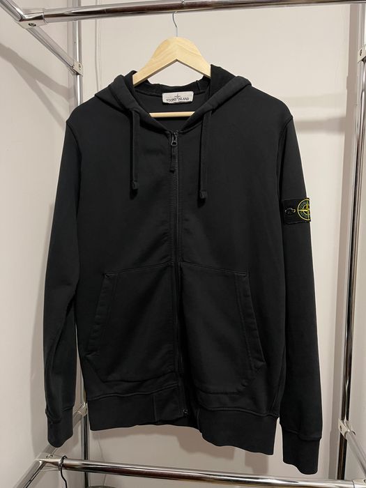 Stone island zip hoodie black . Чорне зіп худі , оригінал , розмір Л