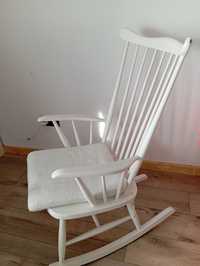 Krzesło fotel bujany patyczak drewniany biały