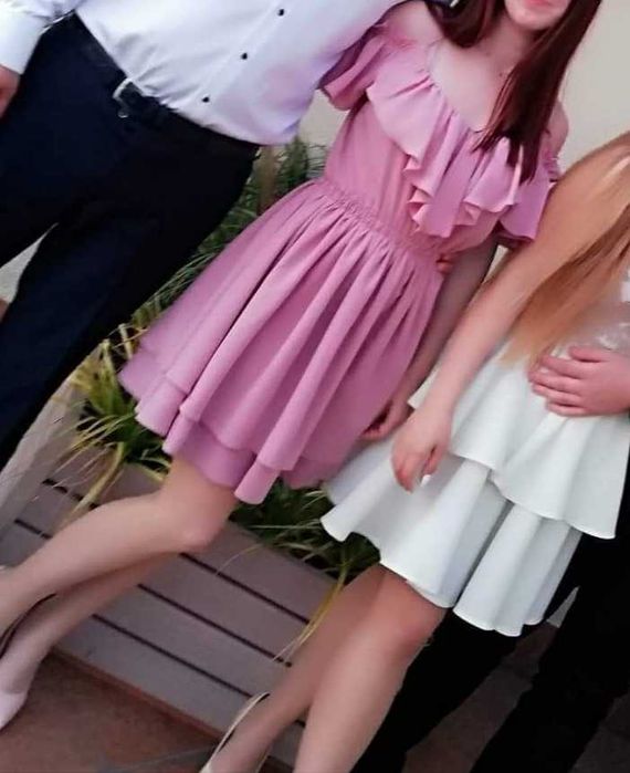 Sukienka weselna pudrowy róż