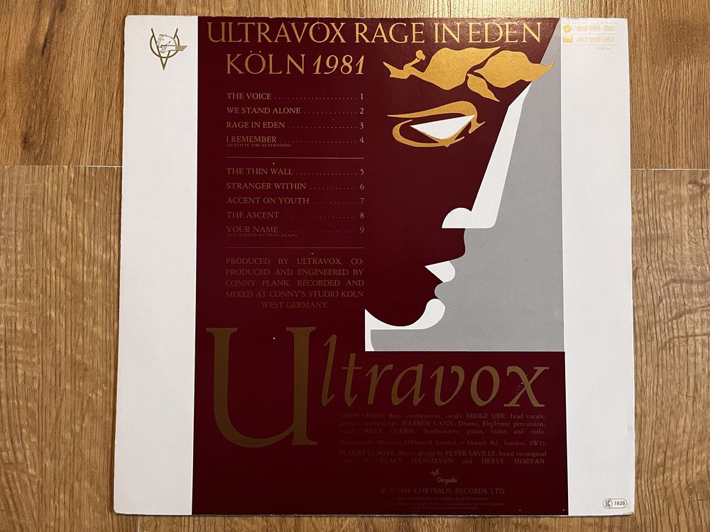Płyty winylowe Ultravox Rage In Eden. 1 Press.