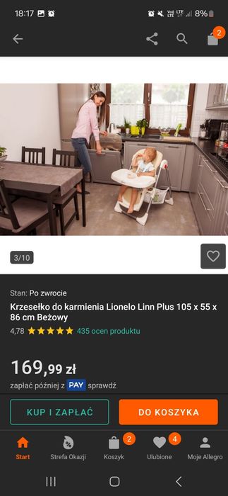 Krzesełko do karmienia lionelo