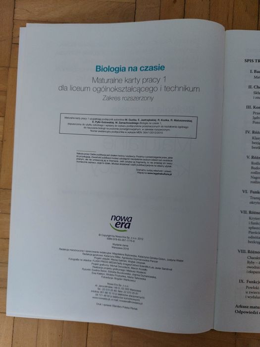 Maturalne karty pracy Bilogia 1