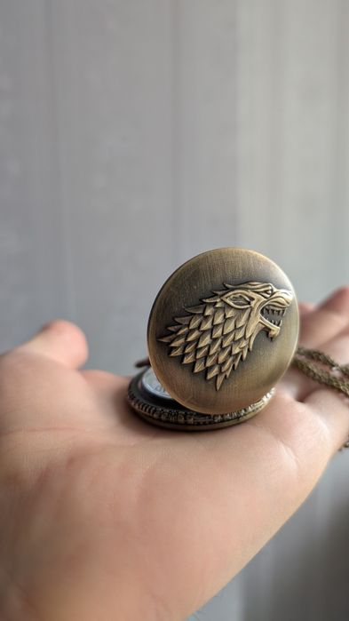 Карманные часы на цепочке игра престолов Таргариен волк и дракон