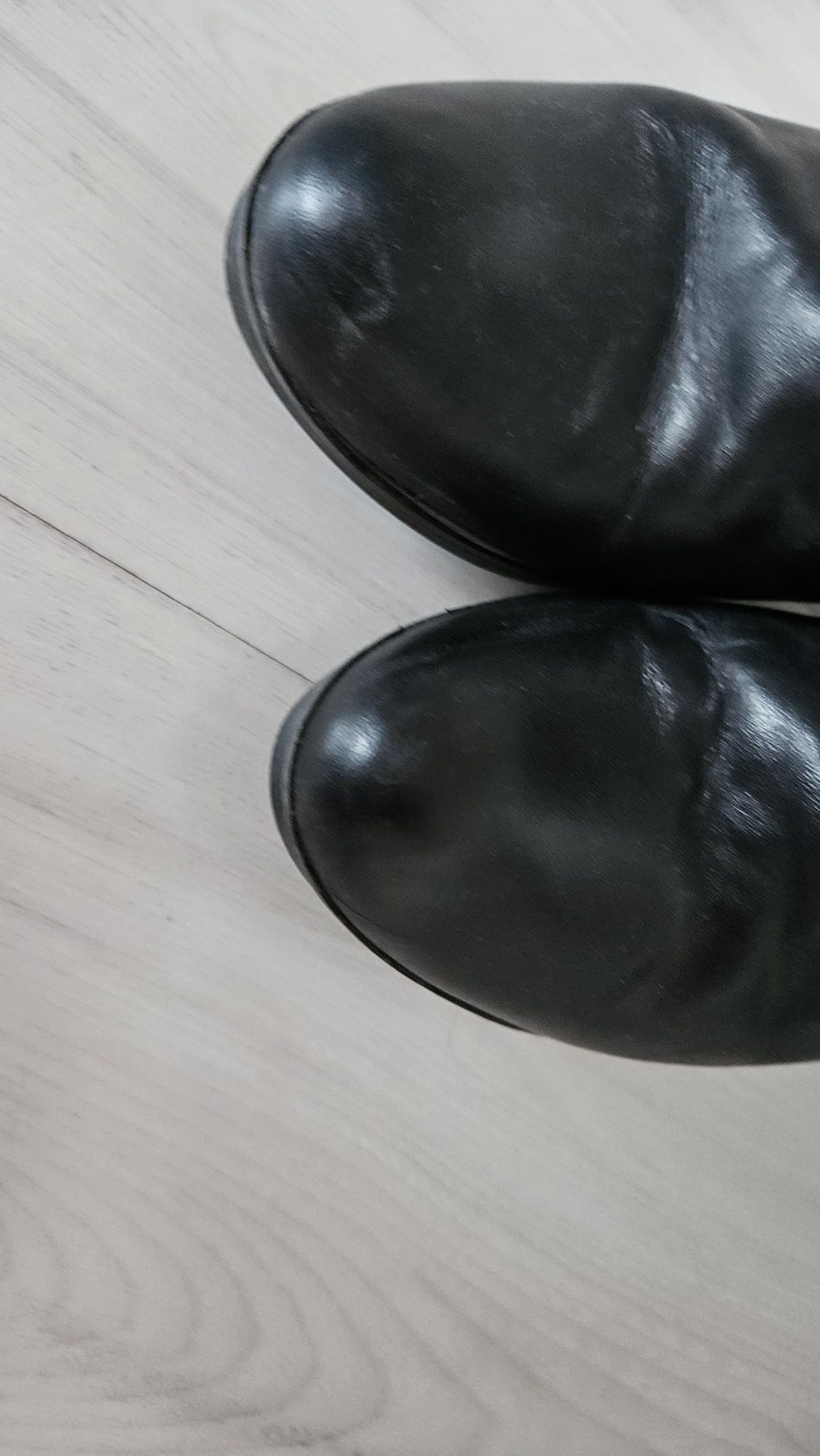 Czarne skórzane buty na obcasie Wojas Lasocki 38 botki kozaki