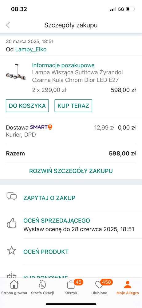 Dwie piekne lampy sufitowe wiszace- żarowki Edison gratis!