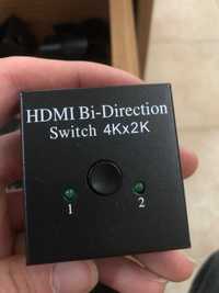 HDMI сплиттер коммутатор двунаправленный на 2 порта 4K