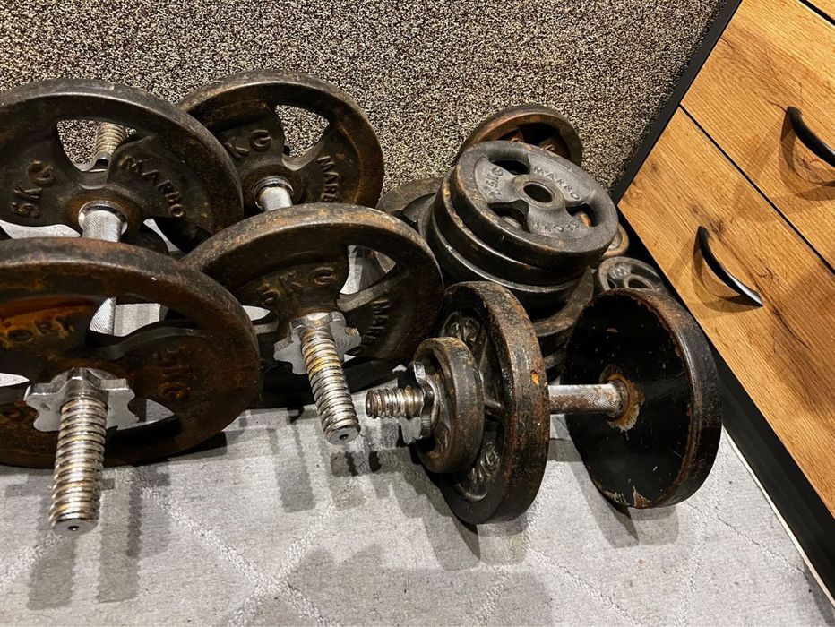 Obciążenie żeliwne, ławka, gryfy, hantle siłownia