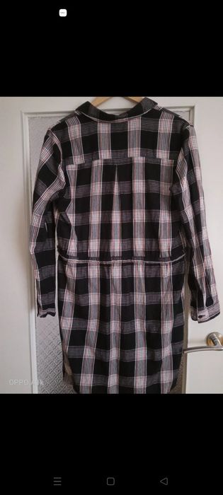 Koszula w kratę tunika L